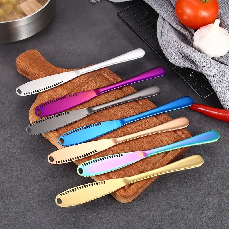 1PC 3 in 1 Stainless Steel Cheese Butter Spreader Butter Knife Kitchen Bread Jam Cream Knife Cutlery