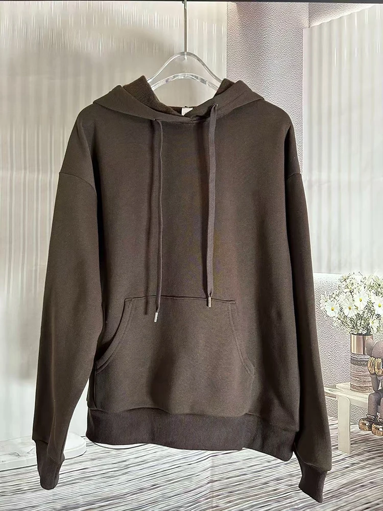 Frühlings-Neuheit: Kapuzenpullover für Damen und Herren, Sportlich-Lässiger Schnitt mit Taschen, Einfarbiger Sweatshirt – Detail 4