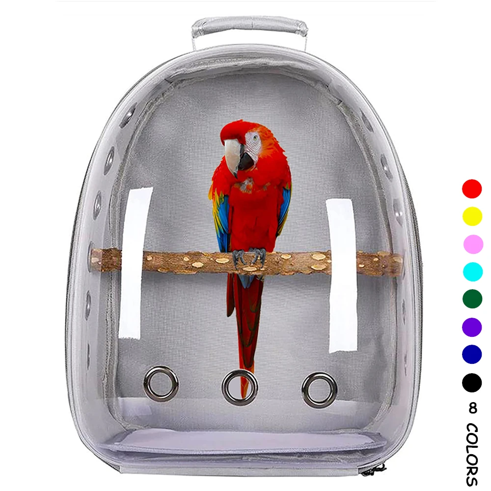 GN TeemorShop Pet Parrot Carrier Bird Space Capsule Transparent 360° Sightseeing Backpack Breathable Travel Bag Dogs Cats Backpack for Travel Outdoor 