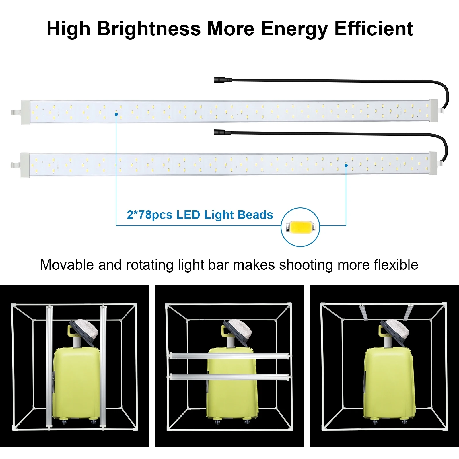 Folding LED Light Tent 80W 156pcs LED Beads for Studio Product Photography