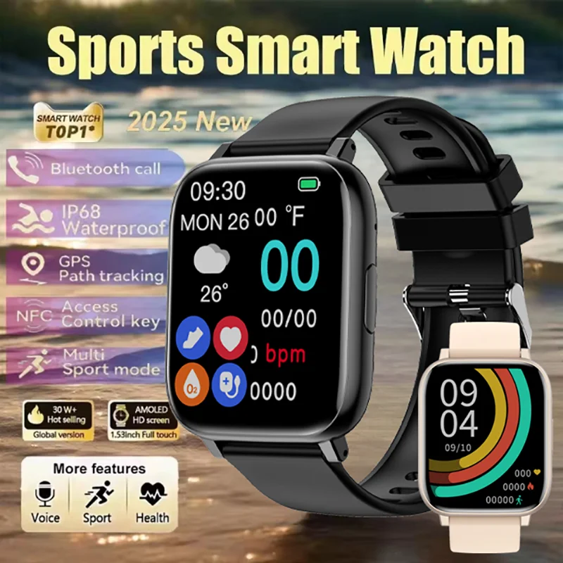 New Sport Smart Watch GPS Tracker Waterproof Men Women Business SmartWatch Bluetooth Phone Call Diy Watch Faces Heart Rate Bands