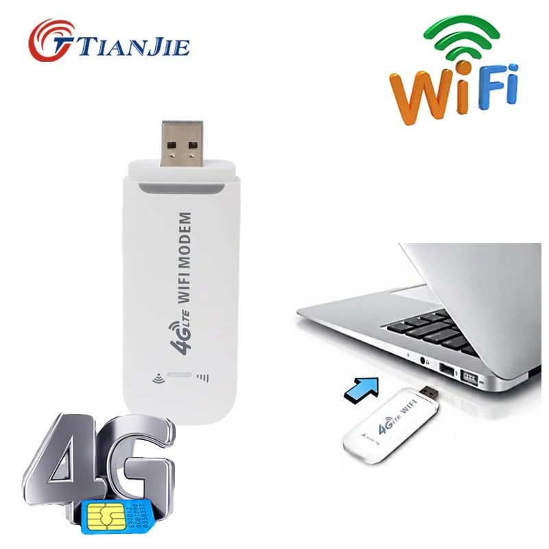 TIANJIE 4G LTE Modem FDD 3G WCDMA UMTS USB Dongle WIFI Stick Date Broadband With Sim Card Slot