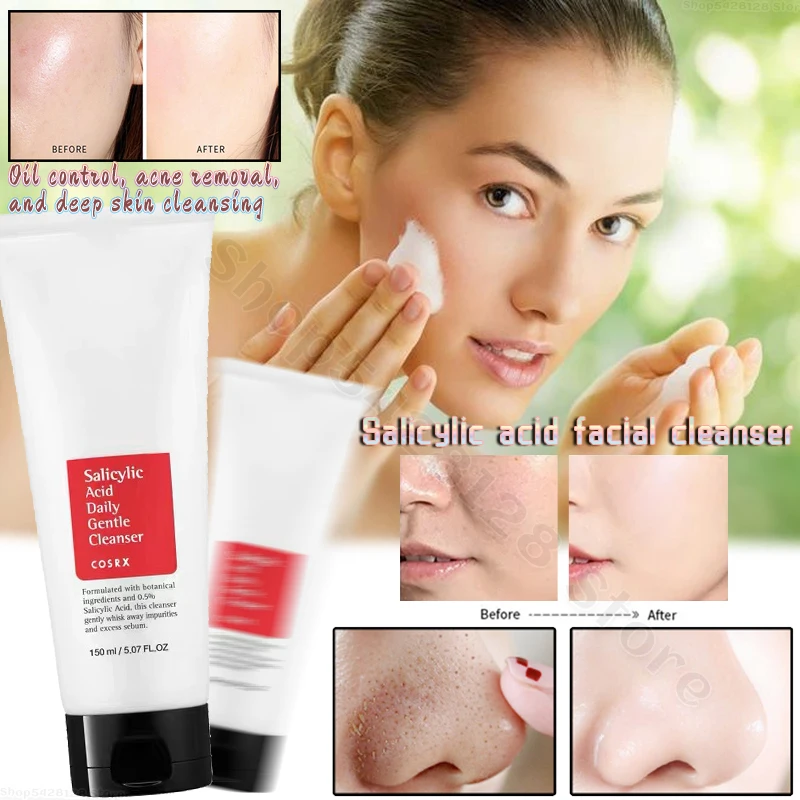 

Cosrx Salicylic Acid Facial Cleanser Oil Control Fades Acne Marks Deep Cleansing Shrinks Pores Moisturizing Mild Exfoliation