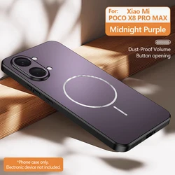 Magnetic Matte PC + TPU Bumper Protection Phone Case for Redmi Turbo5 max (Purple)