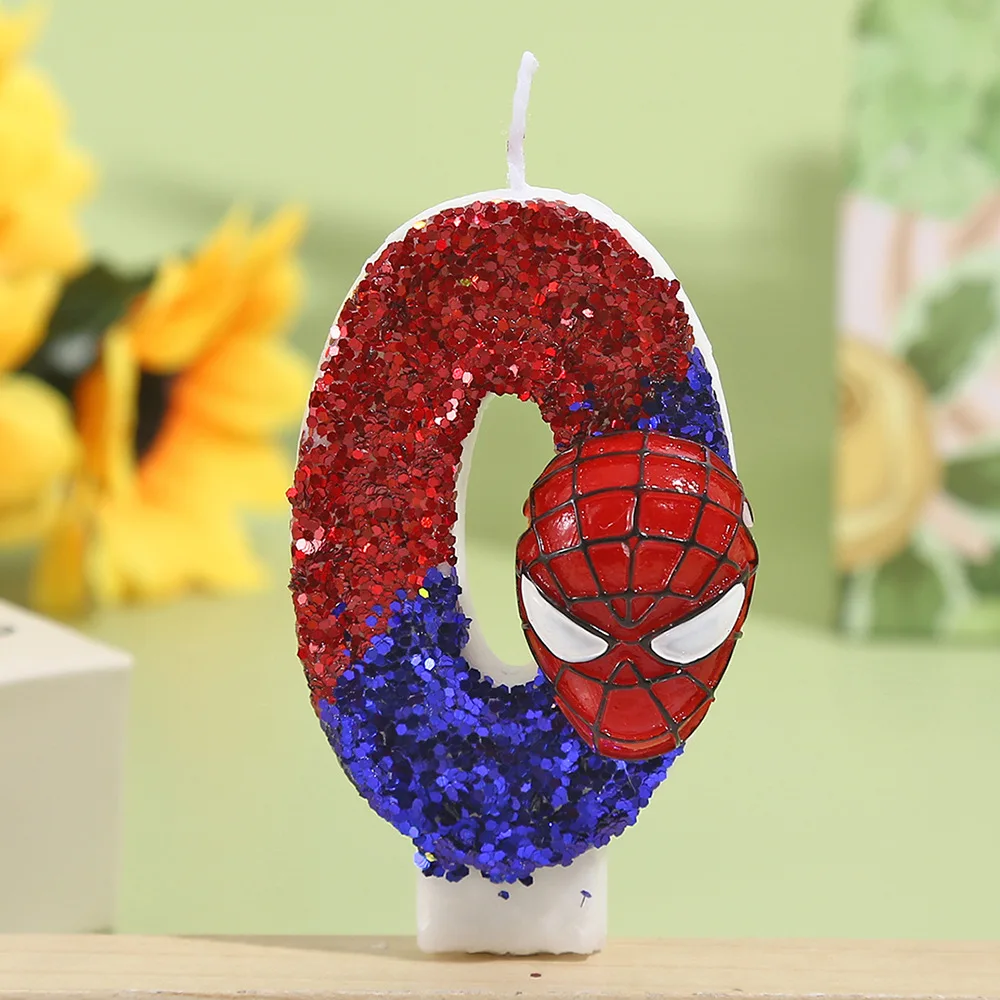 شمعة سبايدر مان الرقمية المتغيرة الألوان لتزيين الكيك، شمعة عيد ميلاد مبتكرة للأولاد