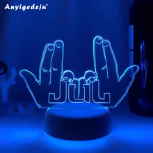 LED Night Light Celebrity JUL for Fans Bedroom Decoration Lighting Birthday Gift Battery Powered Color Changing 3d Lamp Jul