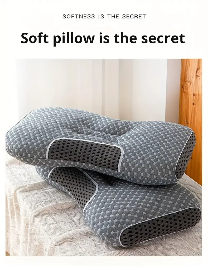 Breathable Knitted Pillow with Cervical Support Suitable for All Seasons Soft Sleep Massage Home Bedroom Bedding