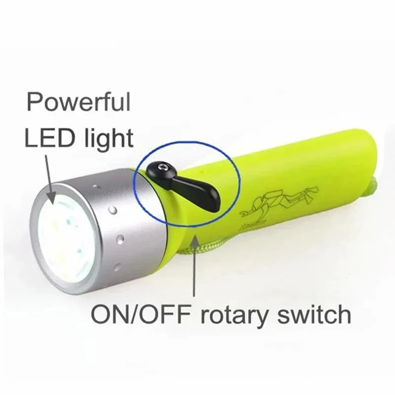 E5 Professional Waterproof Underwater Diving LED Flashlight Torch Equipment portable flashlight