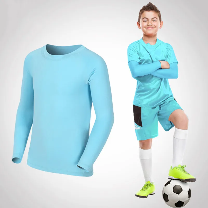 Kids Compression Running Long T Shirt Fitness Sportswear 25