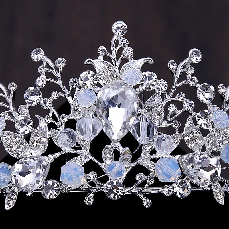 Itacazzo Bridal Headwear Set Silver Colour Crown Necklace Earrings Set of Four Suitable for Women's Wedding Birthday Party bridal jewelry sets