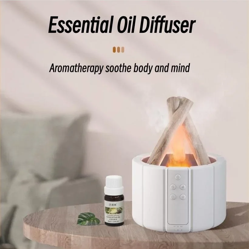 Cute 2024 2024 For Aromatherapy Essential Oil Diffuser Remote Control USB Ultrasonic Air Humidifier with Flame Lamp   Diffusor 5