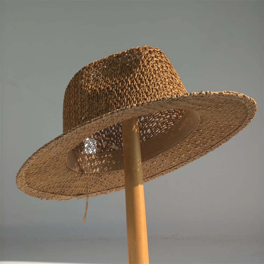 Classic Panama Straw Hat For Sun Protection And Beach Hiking_voghion.com
