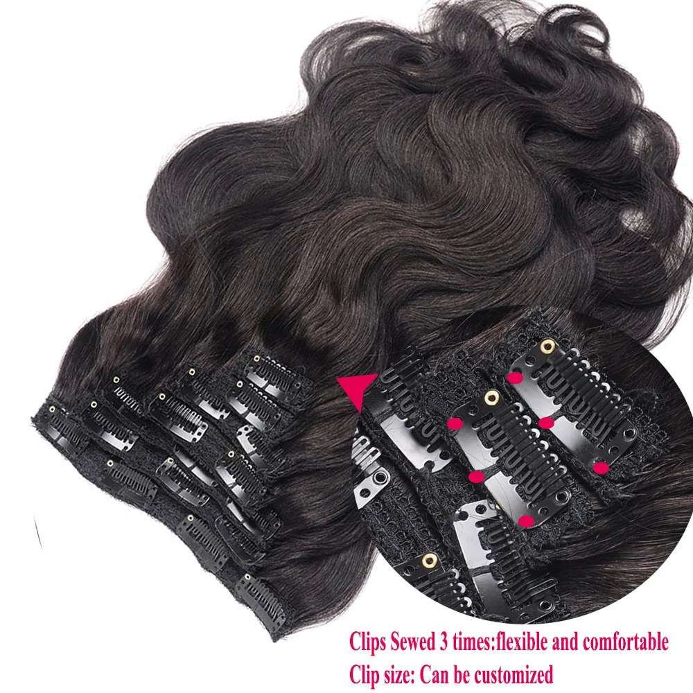 Doreen Brazilian Hair Extensions Clip in Real Human Hair Clip in Extensions Full Head Set 110g to 200g 7pcs 10pcs Sale