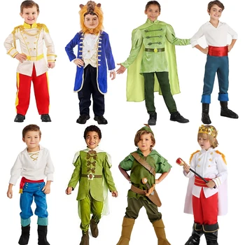 Costume da principe cosplay per ragazzo, costume cosplay per re di Halloween per bambini Tinkerbell Aurora Costume da spettacolo per asilo Tiana