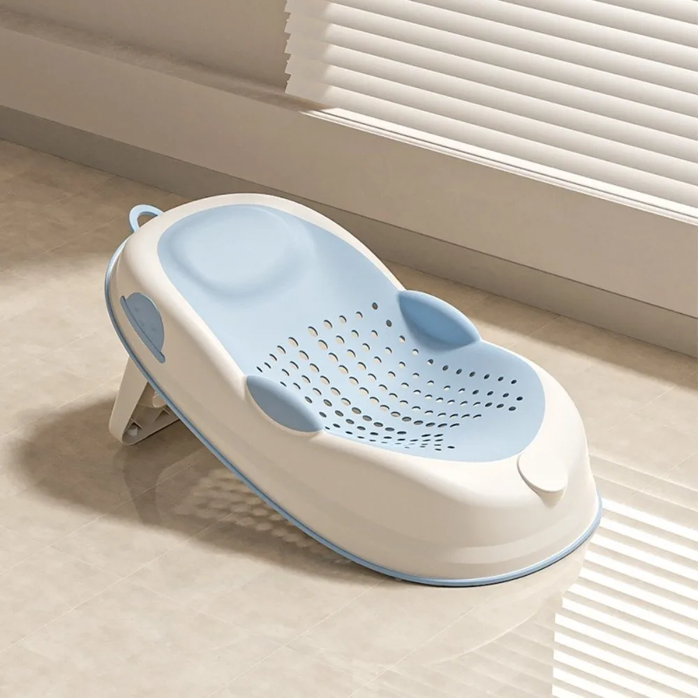 Supporto per seduta da bagno con sensore di temperatura, struttura in rete, rete da bagno per neonati, facile da usare, supporto da bagno portatile, cura del neonato - immagine 4