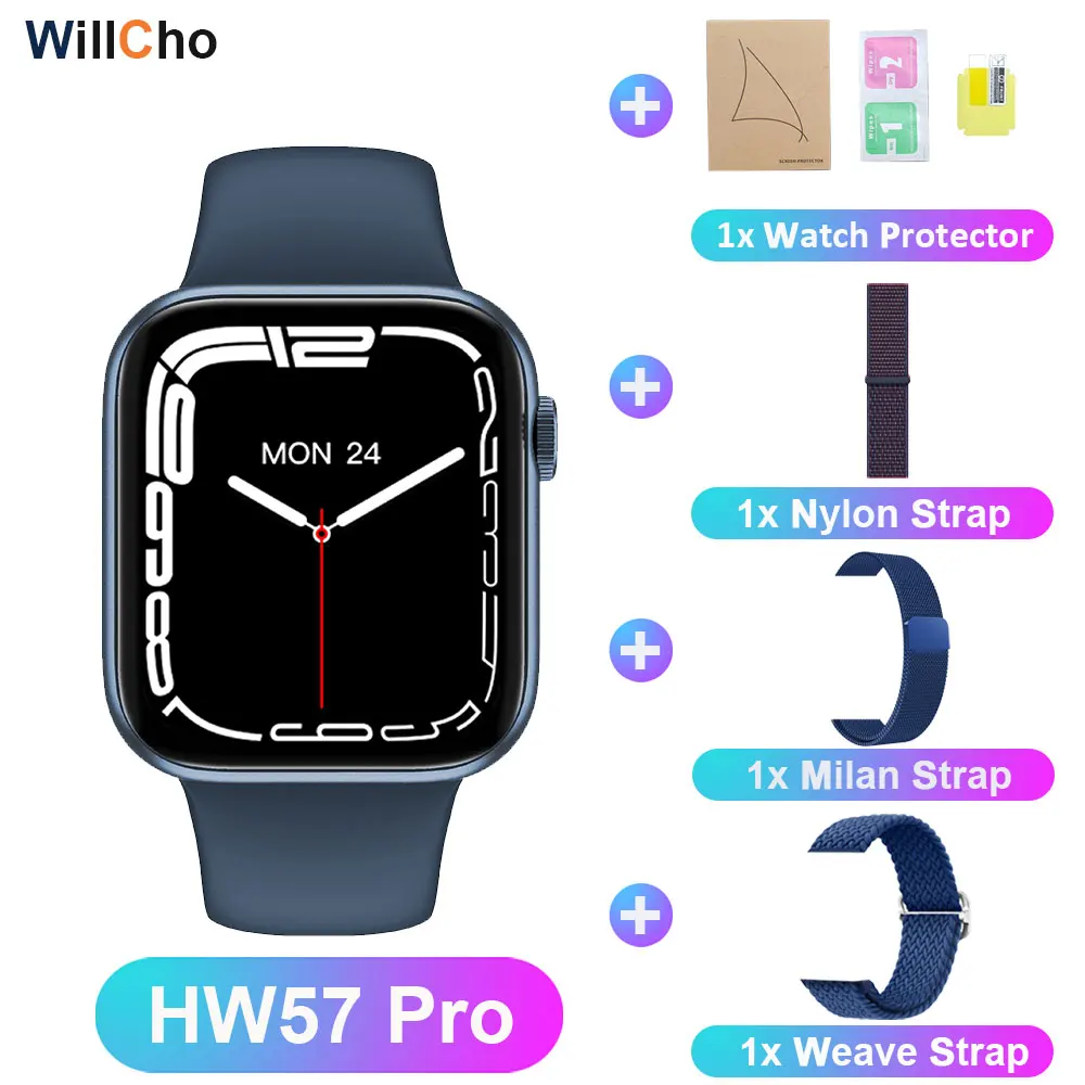 HW57 Pro SmartWatch Men Wireless Charge Voice Assistant QR code Alipay BT Call Watch For Women NFC Smart Watch pk w27pro hw37pro 