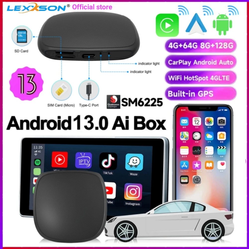 

ТВ-приставка CarPlay, Android, 8 + 64/2024 ГБ, для Netflix, Spotify, Kia