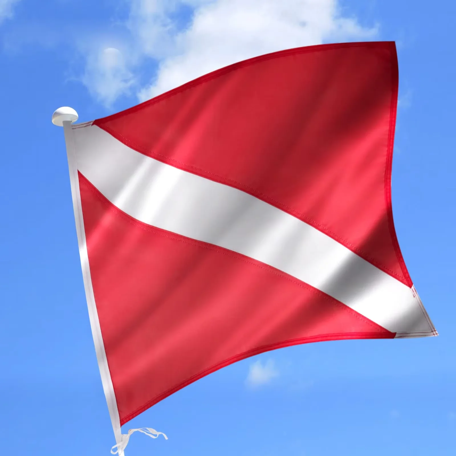 Diving Flag-20" x 24" Extra Large Double Stitched Nylon Legal Size Flag for Scuba Diving, Freediving, Snorkeling and Boating diving flag