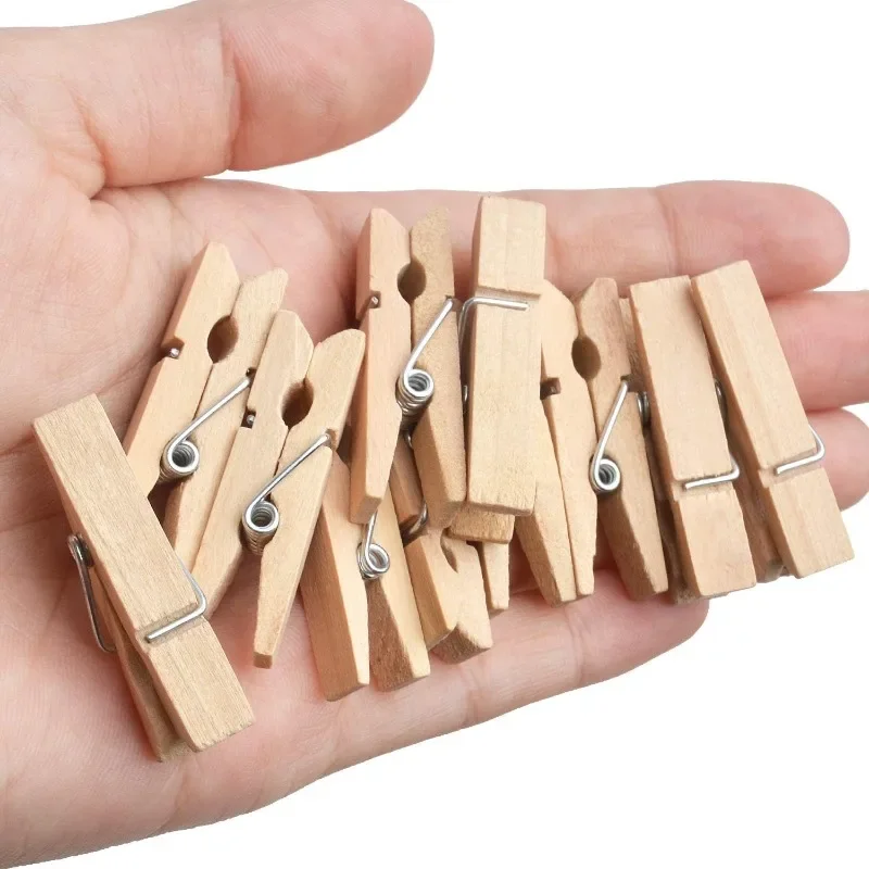 50/200pcs wooden photo clips memo paper pegs for DIY wedding party supplies