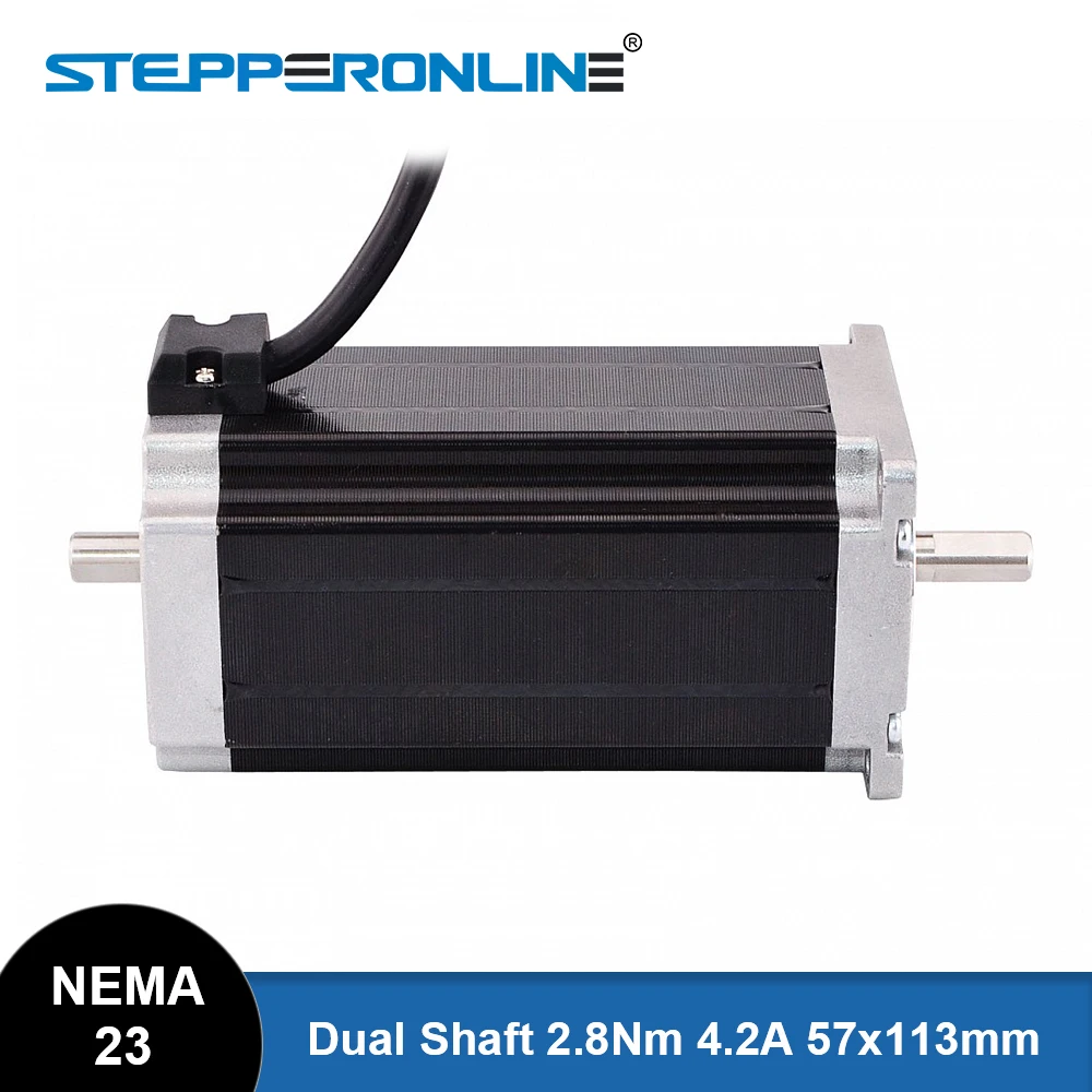 

Шаговый двигатель Nema 23 с двумя валами, 113 мм, 396,51 нм (унции. Дюйма), а, 4-проводной шаговый двигатель Nema23 для фрезерного станка с ЧПУ/фрезерного станка с ЧПУ