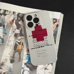 Retro Red Cross Art Shockproof Phone Case - Ins Style, Eye - Catching Red Design - iphon16 PRO (2)