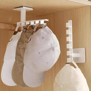 Gancio per porta della collezione di cappelli, scaffale per appendere con fibbia per armadio da camera da letto, scaffale per smistamento con ganci per cappelli, scaffale di stoccaggio non perforato montato a parete 1