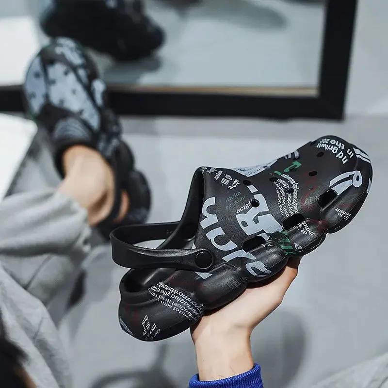 

Hole Shoes Non-slip Male Shoe Casual Men's Sandal Open Toe V Breathable Cheap Clearance Free Shipping Eva 2024 Styles Daily Use