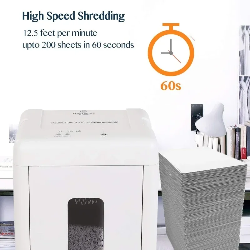 WOLVERINE 15-Sheet Super Micro Cut High Security Level P-5 Heavy Duty Paper/CD/Card Shredder for Home Office 3