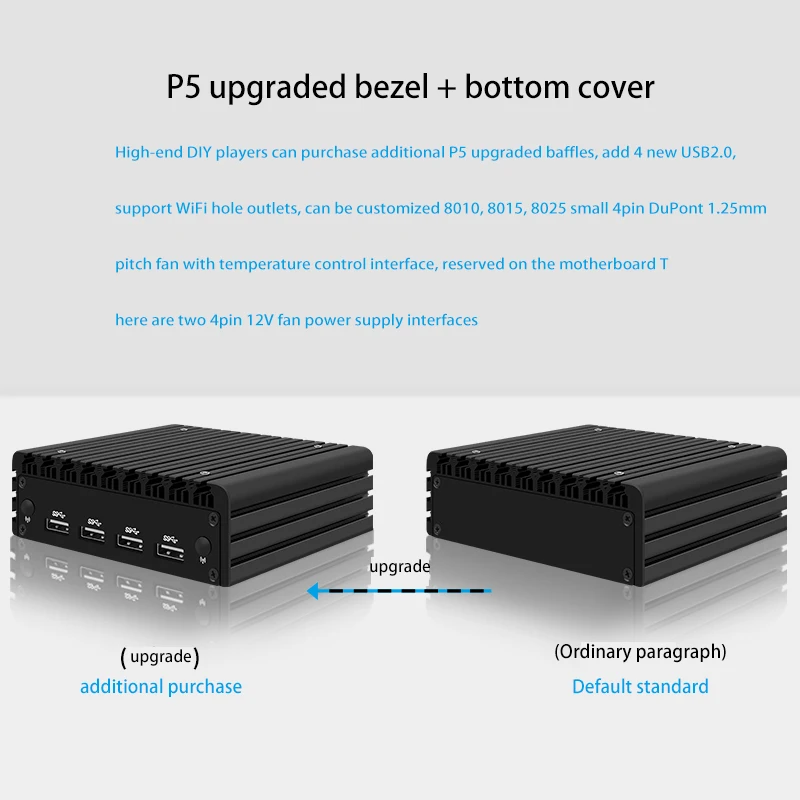 Super Mini Router Geração Doze Intel N305 Ddr5 4800mhz pc Firewall 2x I226-v 2.5g Lan Enviar Cabos Sata Cwwk-x86 p5 - Imagem 3