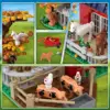 Farm Barn Building Set with Light-with Windmill Tractor Horse Animals Big Barn Construction Toy Brick Kit for Adults Teens 8+