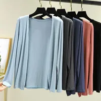 Autumn Summer Sun Protection Clothing Women Modal Cardigan Ladies Shawl Outerwear Female Long Sleeve Cardigans Women Thin Coat