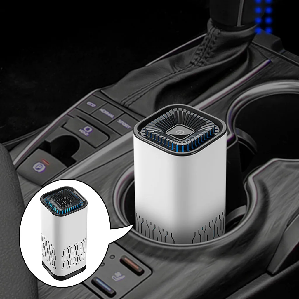 Détail du panneau de contrôle tactile du purificateur d'air HEPA portable silencieux pour maison bureau voiture.