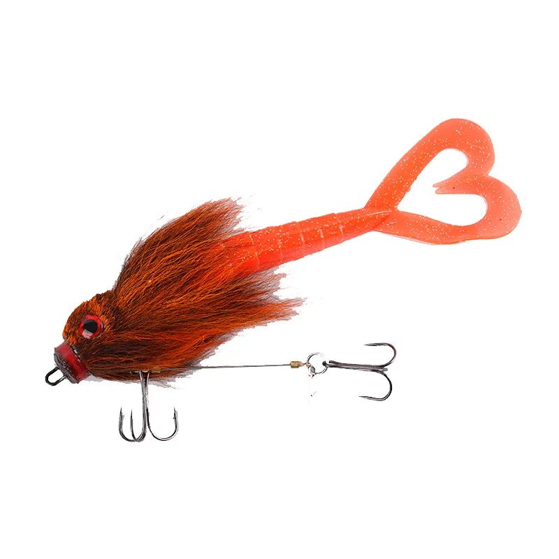 21cm Mouse Shape Lure Artificial Bait  Mouse Baby Swimbait Bucktail Fishing Lure for Rig Muskie Pike Fishing