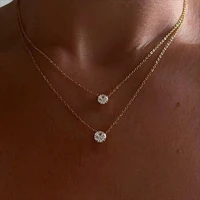 Anziw Moissanite Solitaire Necklace – 1CT/2CT/3CT, 925 Silver