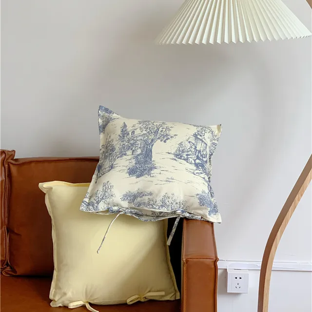Francia Vintage Tiszta Pamut Párna Borító Digitális Jouy Nyomtatott Párnahuzat Hálószoba Kanapé Tok Coussin - Image 5