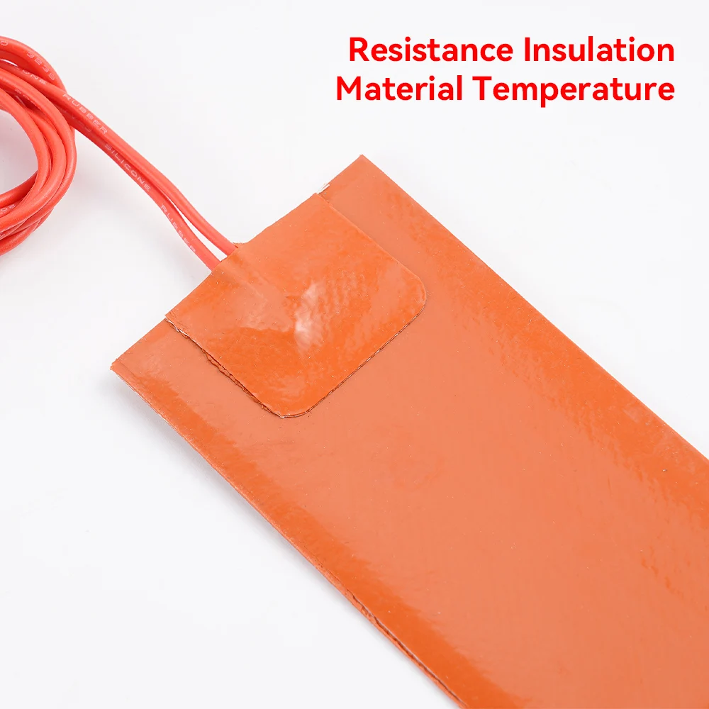 12V Silicone Heater Vehicle Fuel Engine Fuel Tank Heating Pads 15W High Temperature Resistance Heating Waterproof Pad