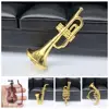 Creative Mini Portable Trumpet Saxophone 1:12 Dollhouse Miniature Plastic Musical Instrument Model Scene Accessories 1