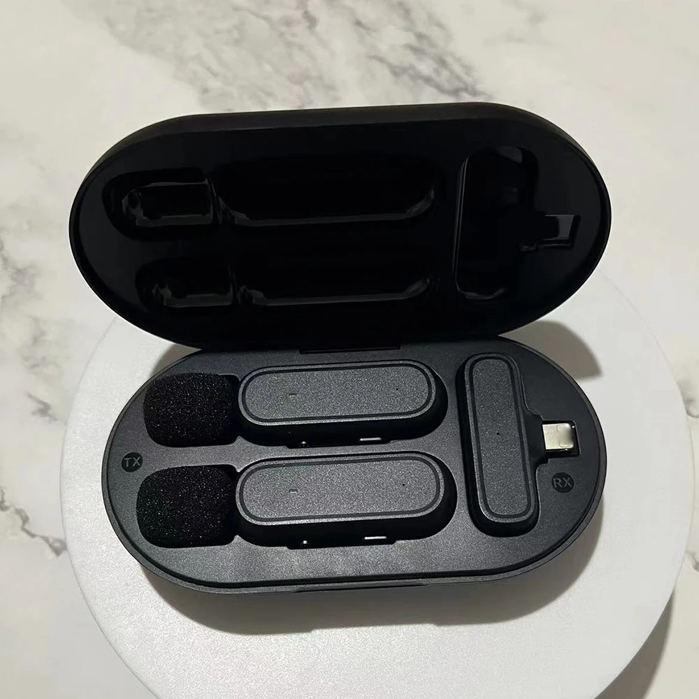 

Оригинальный беспроводной петличный микрофон, портативный микрофон с шумоподавлением и видеозаписью для iPhone, Android K60/K61 PK J12