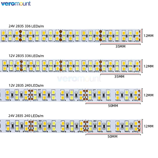 5V 12V 24V 2835 CCT LED Strip Dual Color Warm White +Cool White 3000K-6000K