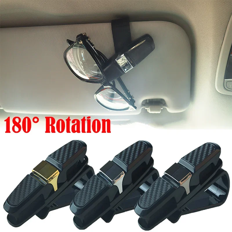 Car Carbon Fiber Glasses Clips Styling Creative Multifunctional Glasses Frame Auto Car Interior Glasses Clips Ticket Organizer