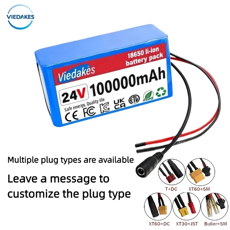 24V 100Ah 7s3p Battery Pack Rechargeable Lithium Battery with 29.4V 2A Charger f