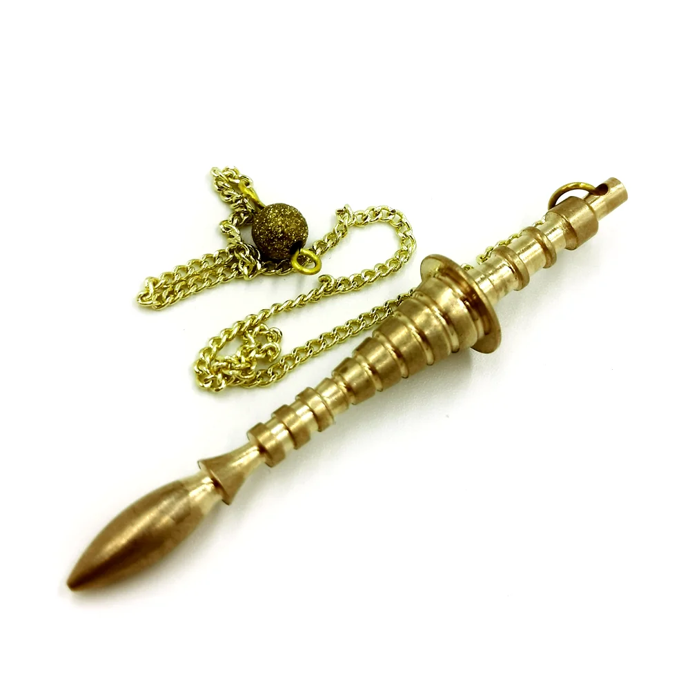Bronze Metal Copper Spiritual Point Pendulum for Divination Healing Dowsing Wicca Balancing Pointed Cone Pendant Pendulum 5
