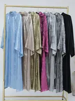 Abaya-Robe musulmane de luxe en satin pour femme, caftan kebaya marocain, vêtement éducatif, 2024 6