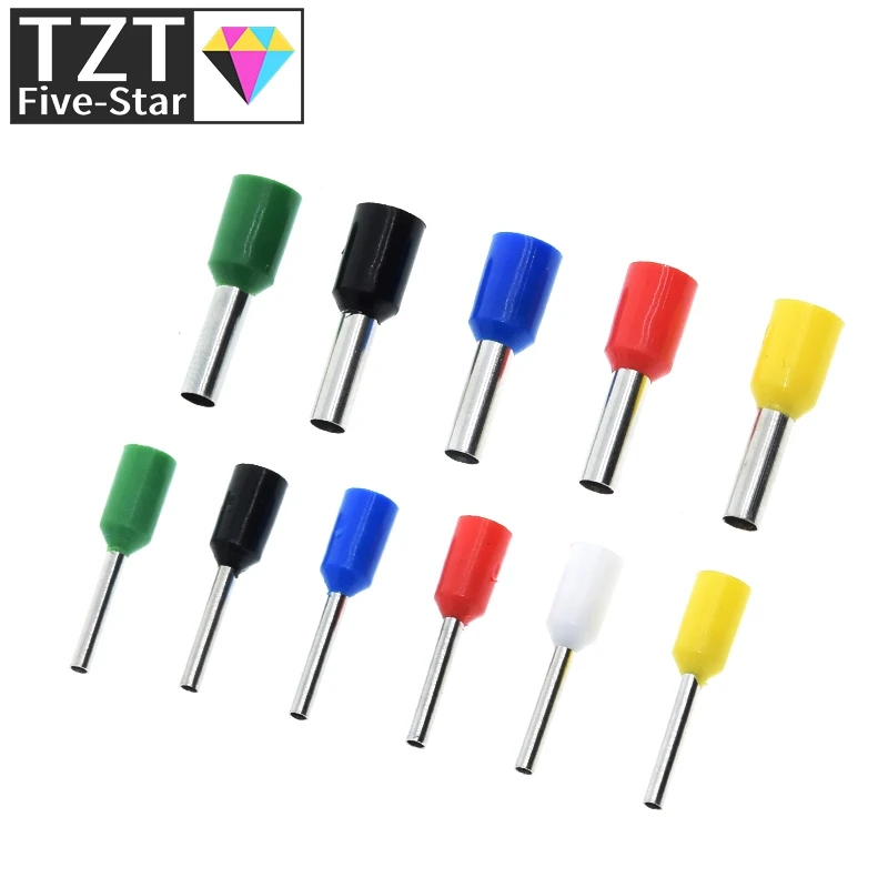 100pcs E0508 E2508 Tubular Wire Cold Pressure Connector Electrical