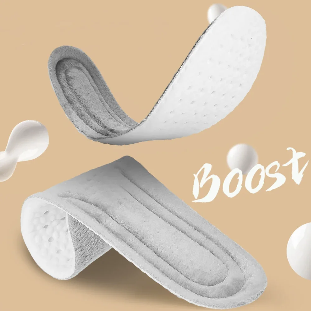 2 stücke Wolle Thermostat Thermische Einlegesohlen Frauen Männer Winter Selbst-erhitzung Plüsch Schuh Pads Weiche Verdicken Fußpflege Arch Support einsätze – Detail 10