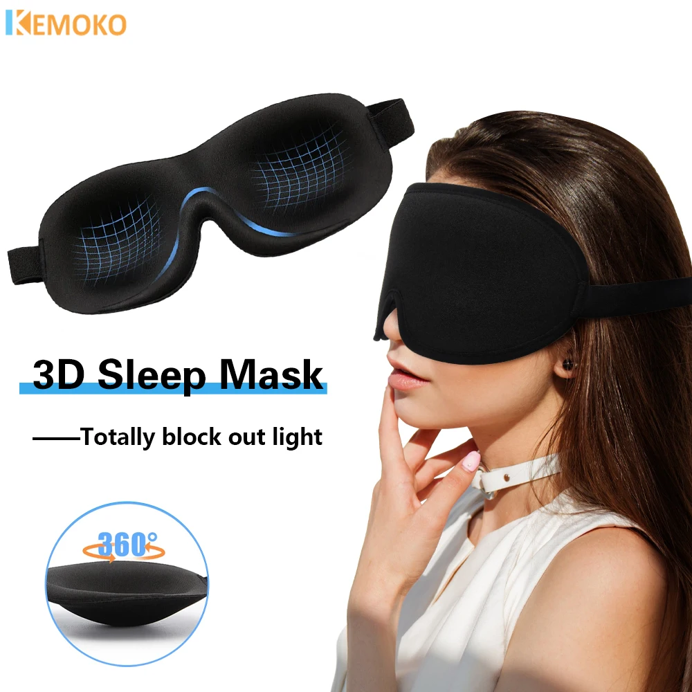 3D Sleeping Mask Block Out Light Soft Padded Sleep Mask Eye Slaapmasker Shade Memory Foam Block Night Mask Blindfold for Sleep