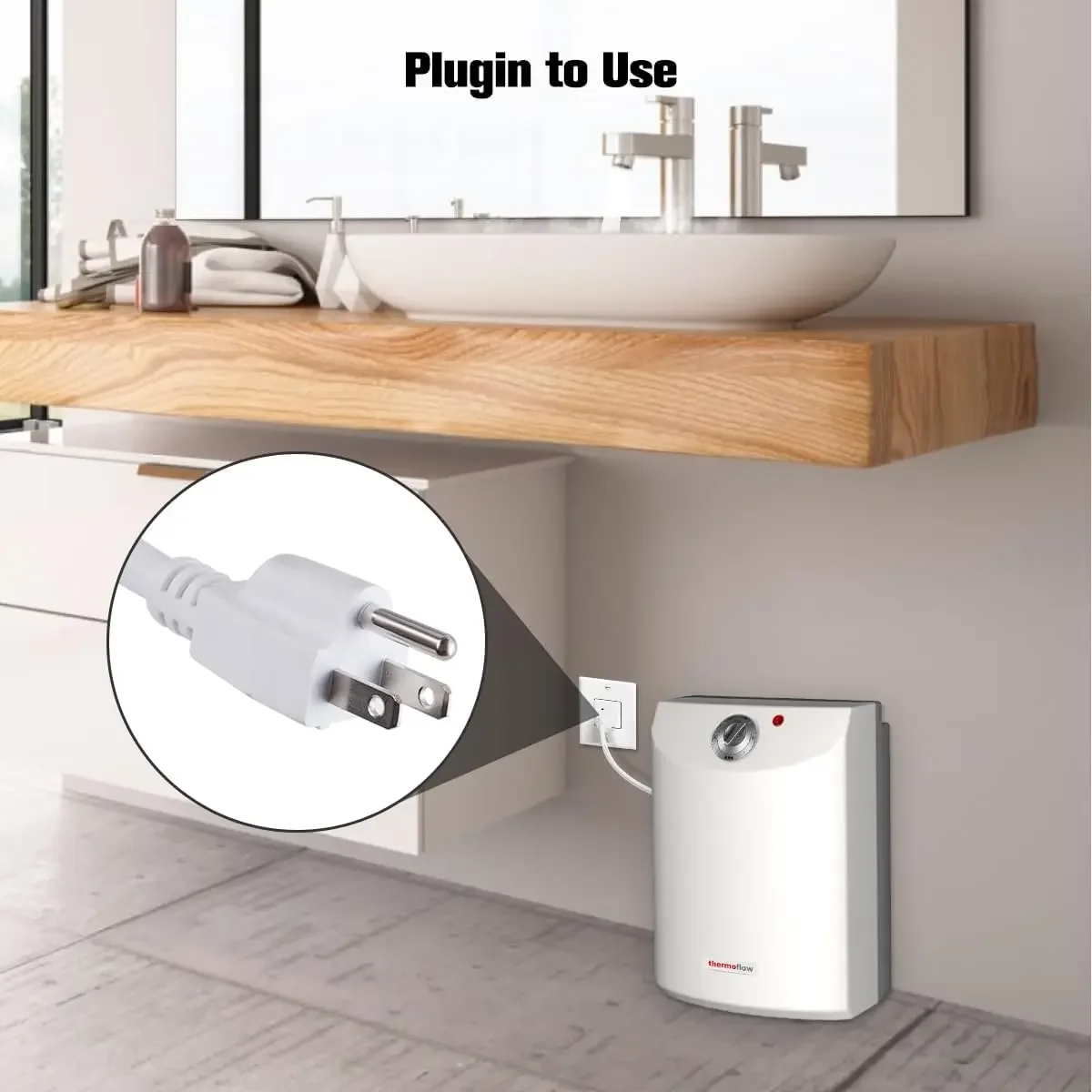Electric Mini Tank Water Heater, 4.0 Gallon 120V Corded Under Sink Small Hot Water Heater for Point of Use Instant Ho