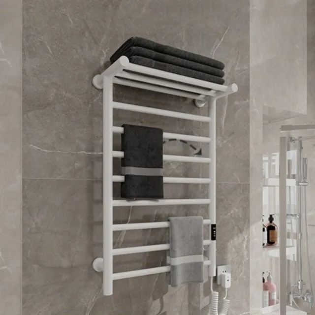 ราวแขวนผ้าเช็ดตัวแบบดิจิตอลติดผนังห้องน้ำ กันน้ำ เครื่องทำความร้อนผ้าเช็ดตัวไฟฟ้า สแตนเลส แขวนเก็บง่าย 1