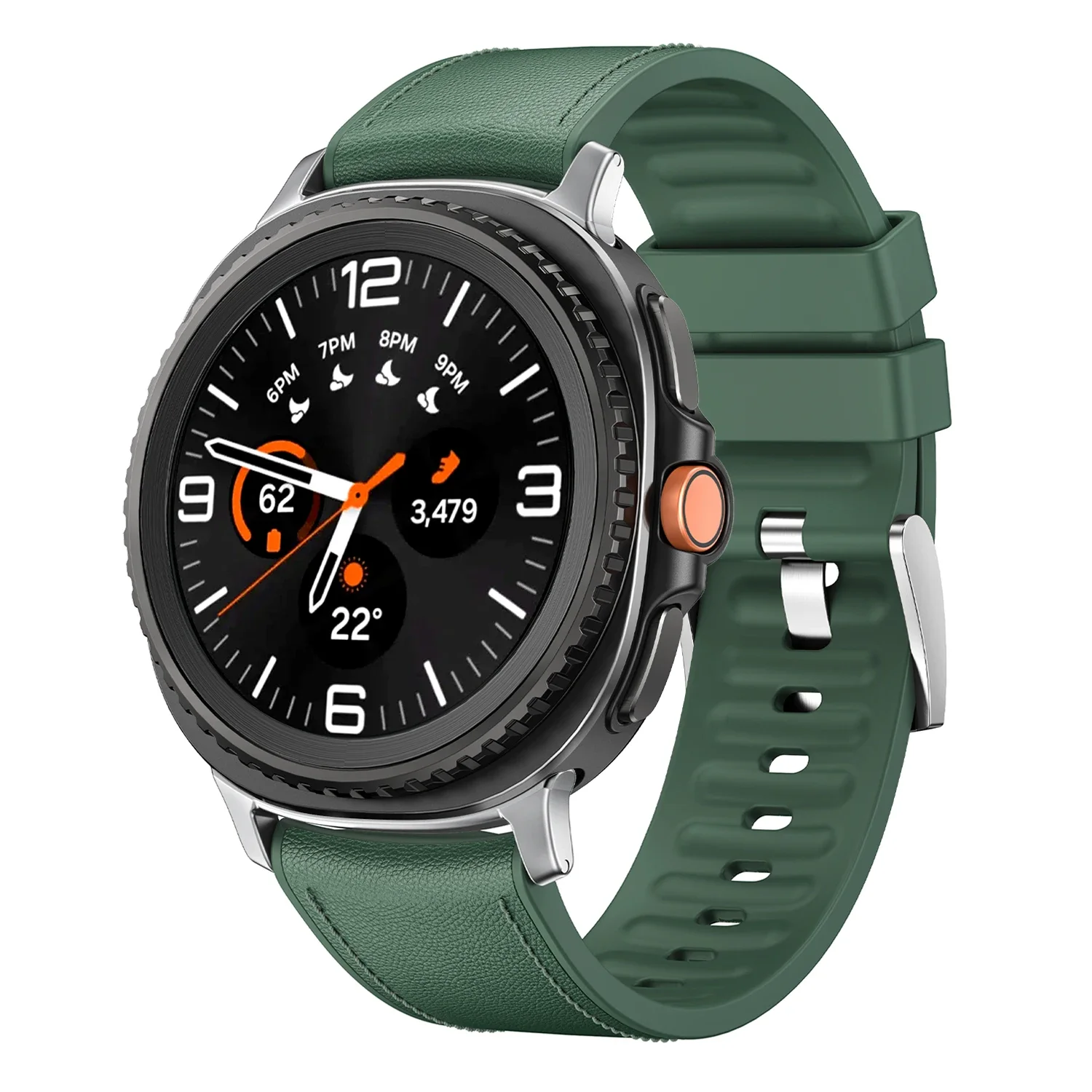 Premium Silicone & Leather Strap for Smartwatch - No Gaps Design, Versatile Fit, Elegant Bracelet Accessory