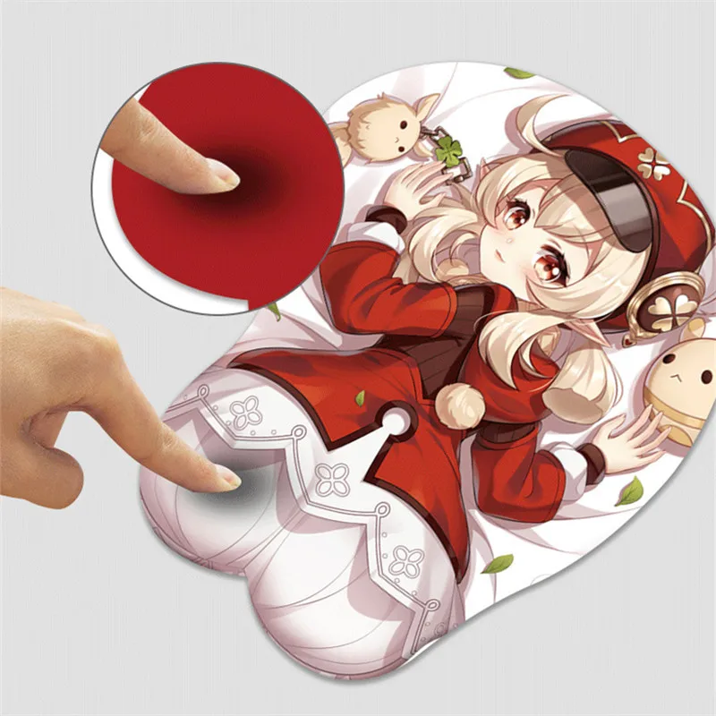 

Genshin Impact 3D Wristband Mouse Pad with Silicone Wrist Rest Mousepad Anime Sexy Ganyu Kokomi Guard Pad for PC Gamer Mouse Mat